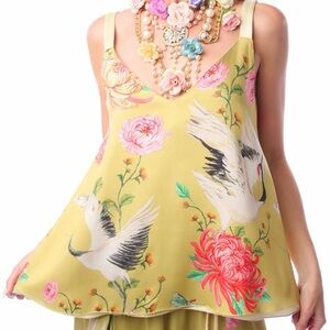 NWT ARATTA Reversible Legend of the Crane Cami Tank Top Embellished Small S